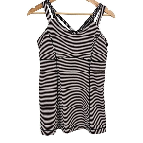 Lululemon Womens 10 Happy Strappy Tank Mini Pop Stripe Black Mink Berry - Picture 2 of 10